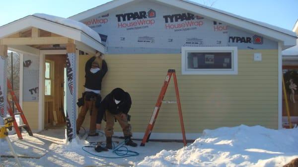 Two-car garage converted into the Happiness Day Spa in Gardiner, NY.