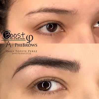 Combo Eyebrows (hair by hair plus some shading to fill spaces) semi permanent eyebrows/permanent makeup