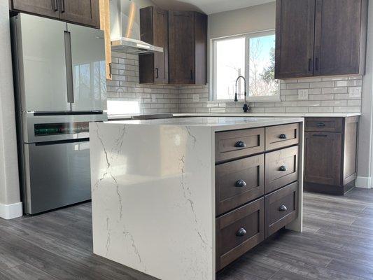 Waterfall countertop