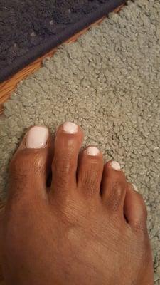 Excuse my runners feet but this is the worst pedicure ever.