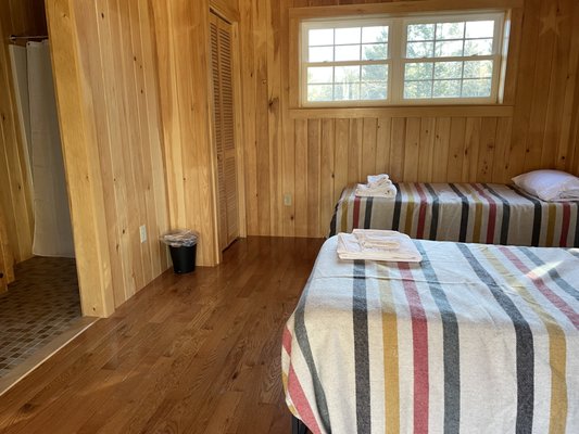 Cabin bedroom.