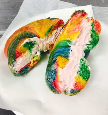 Rainbow bagels