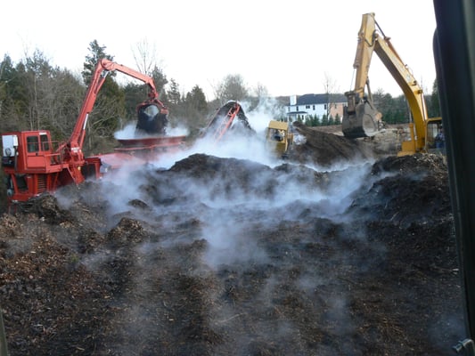 Hundred percent of the material we remove from your house is made into mulch right in our our own yard.