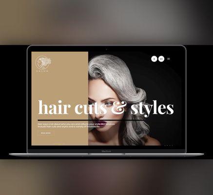 Web design for new hair salon