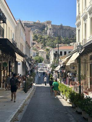 Athens Plaka and the Acropolis July 2023