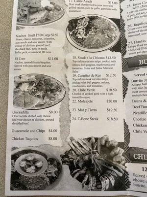 El Toro Menu Page 2