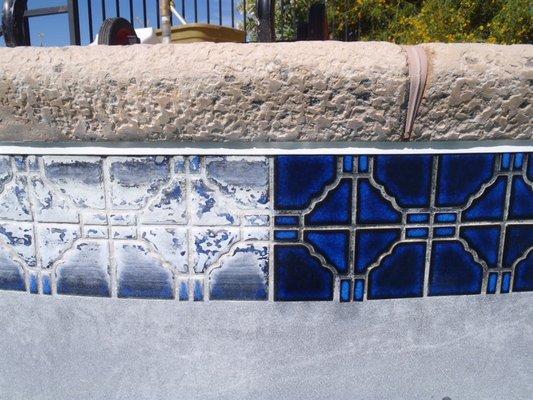 Soda Blasted Tile Makes Your pool Look Brand New