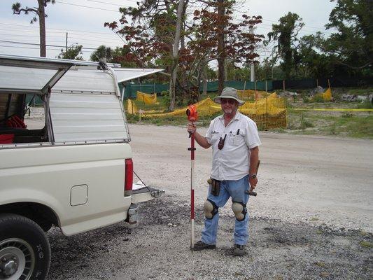 Jay Bonner on a construction site in Palm Beach Gardens, Florida.