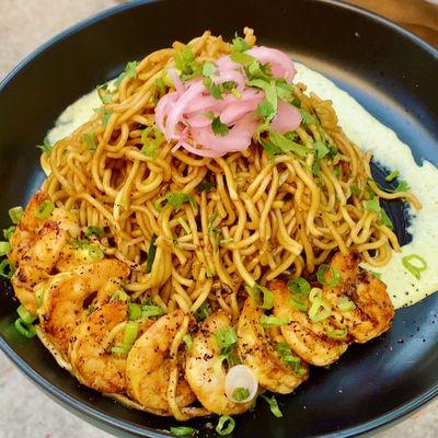 Garlic noodles with shrimp