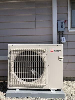 Mitsubishi ductless heat pump to me at all you're heating and cooling needs