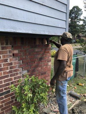 Brick job in progress