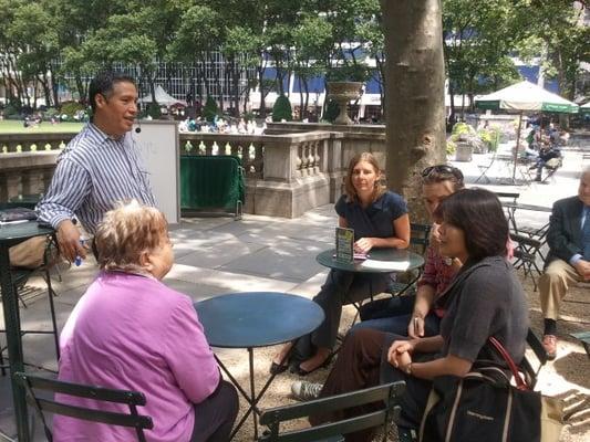 Spanish lessons in Bryant Park Summer 2012