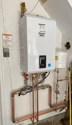 Here's a new tankless water heater we just installed for a new customer.