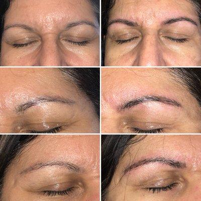 Microblading. First session vs Second session.