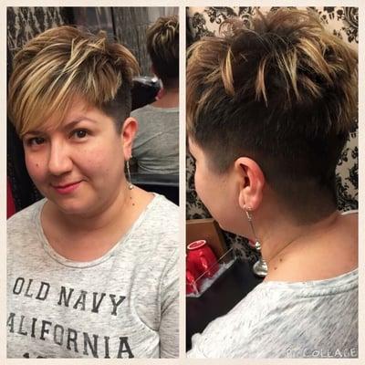 Short pixie haircut