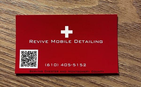 Revive Mobile Detailing business card and contact