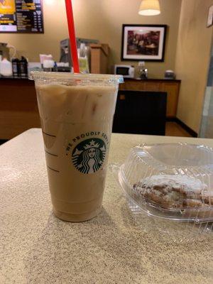 Iced White Chocolate Mocha and an apple cinnamon scone