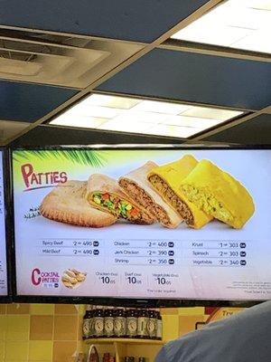 Patties menu