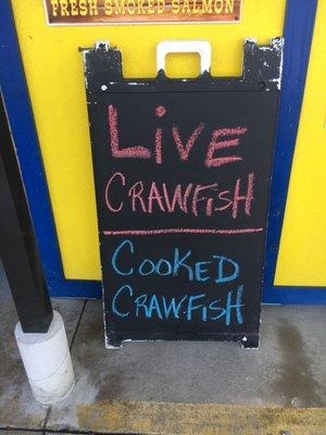 Crawfish, both ways!! $4.99/live..$5.99/cooked