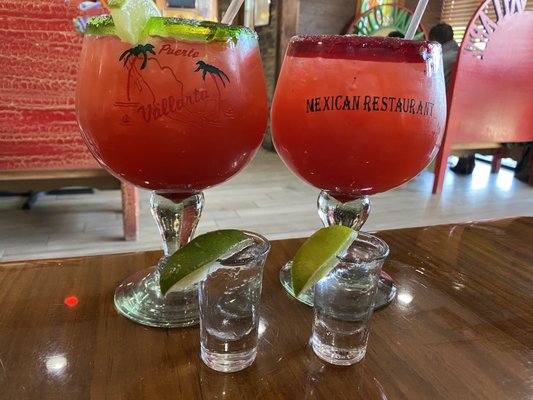 Medium Strawberry Margarita and House Silver Tequila