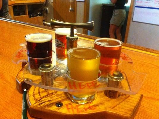 Beer sampler amber,pale,hefe, and scotch ale