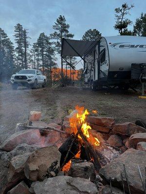 Camping Trailer In Use