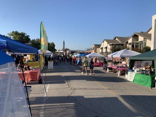 Food vendors, performance stage