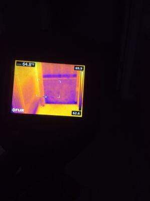 Thermal image showing moisture that isn't always visible to the bare eye