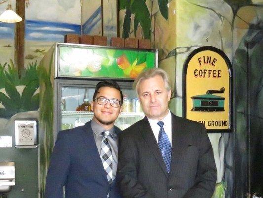 Attorney Malcolm Feied and his assistant Andres Garcia