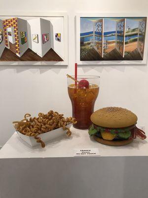 Giant burger, coke and fries