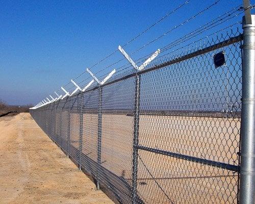 Chain Link Security Fencing -w- Barbed Wire