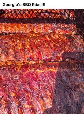 Barbecue ribs on the pit