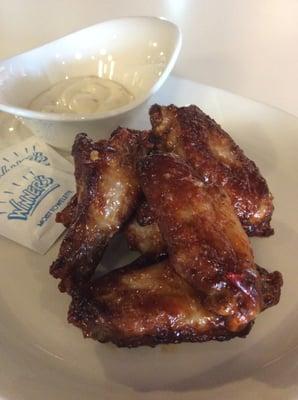 Full menu available: chicken wings pictured!