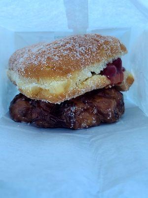 Cherry filled and apple fritter, $5 total