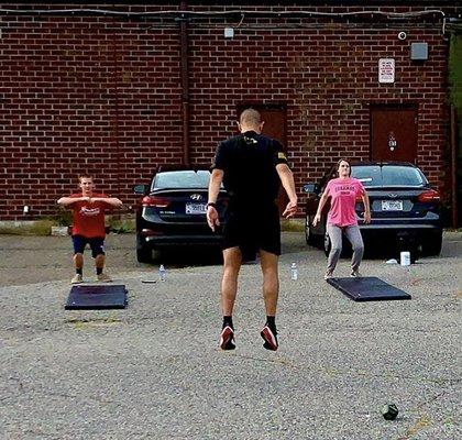 SSG Sanchez demonstrates levitation during FST at the Selden Plaza.