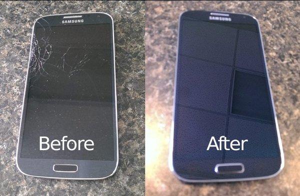 My phone before and after