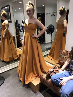 Had a great time shopping for prom dresses downtown LA at the alley.  Our friend said yes to this beautiful dress at Couture Shop.