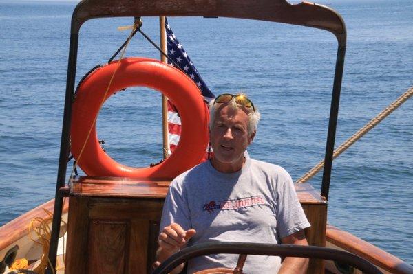 Captain Brian sailing in Port Jeff.