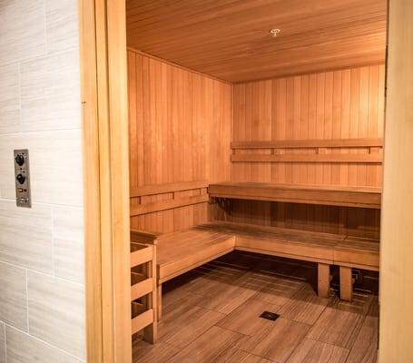 Dry Saunas are available in both the Men's & Women's Locker Room Areas.