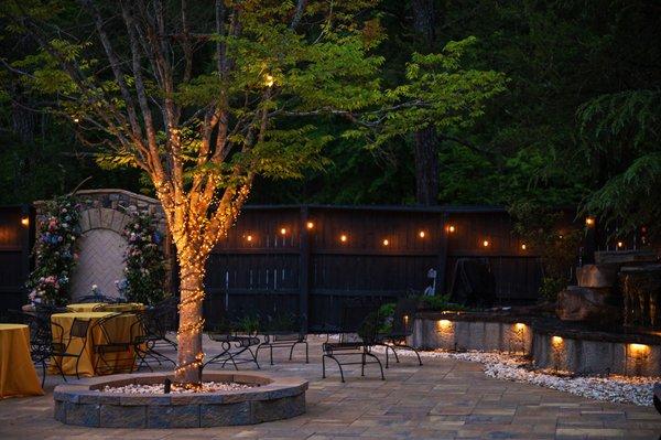 The courtyard at night - complete with string lights and the perfect ambiance.