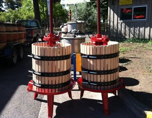 Two 34 gallon basket presses