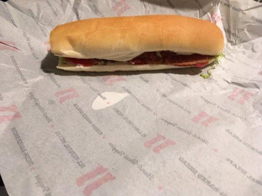 Sad. Jimmy Johns has gone way down.  More bread than anything else. BLT classic. Check out the weight for $6.03