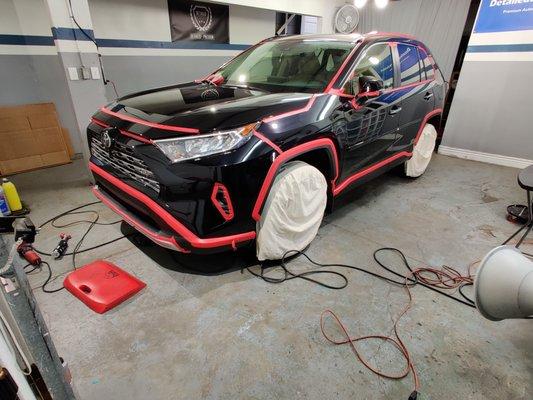 2020 Toyota RAV4 Limited AWD Multi step paint correction, cQuartz ceramic coating, Partial front end paint protection film with Xpel PPF