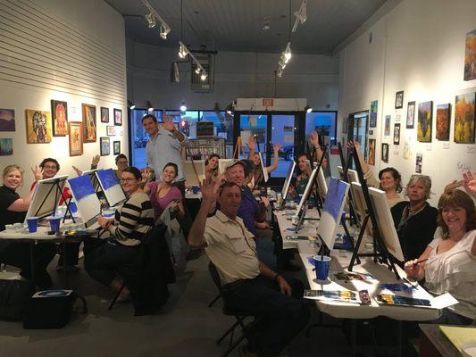 Check out a Wine & Painting Class at ART123 Gallery.