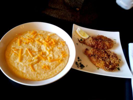 Cheddar Cheese Grits with Whiting