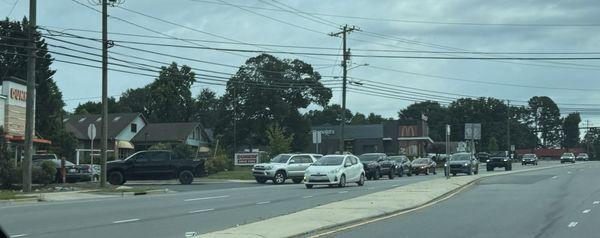 Look at this traffic this Dunkin creates? Who was the genius that brainstormed this drive thru?