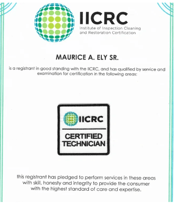 IICRC Certified Technician.