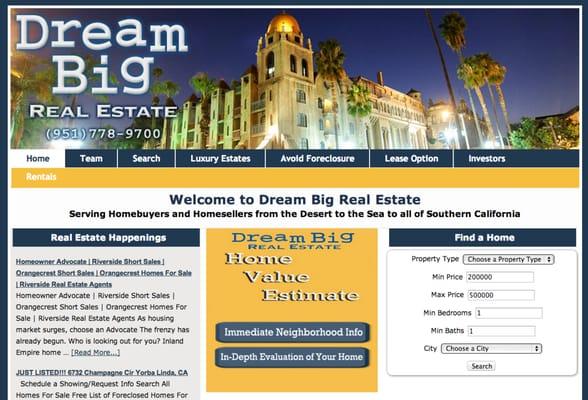 Looking for a home? Check out our website at dreambigrealestate.com