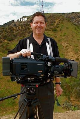 Media Source president on-location in Los Angeles during a corporate video shoot.