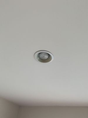 Removed a recessed light to install a chandelier.